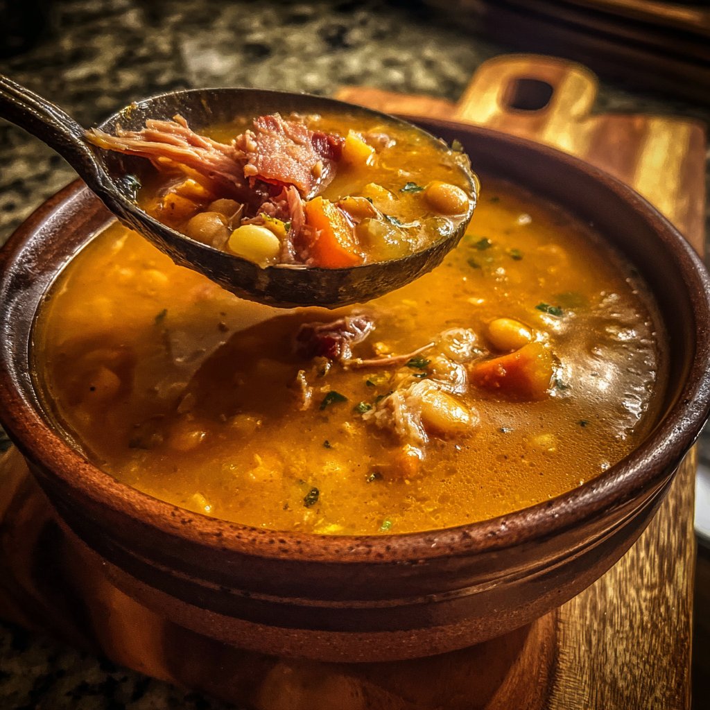 Ham and Bean Soup with Smoky Ham Hock