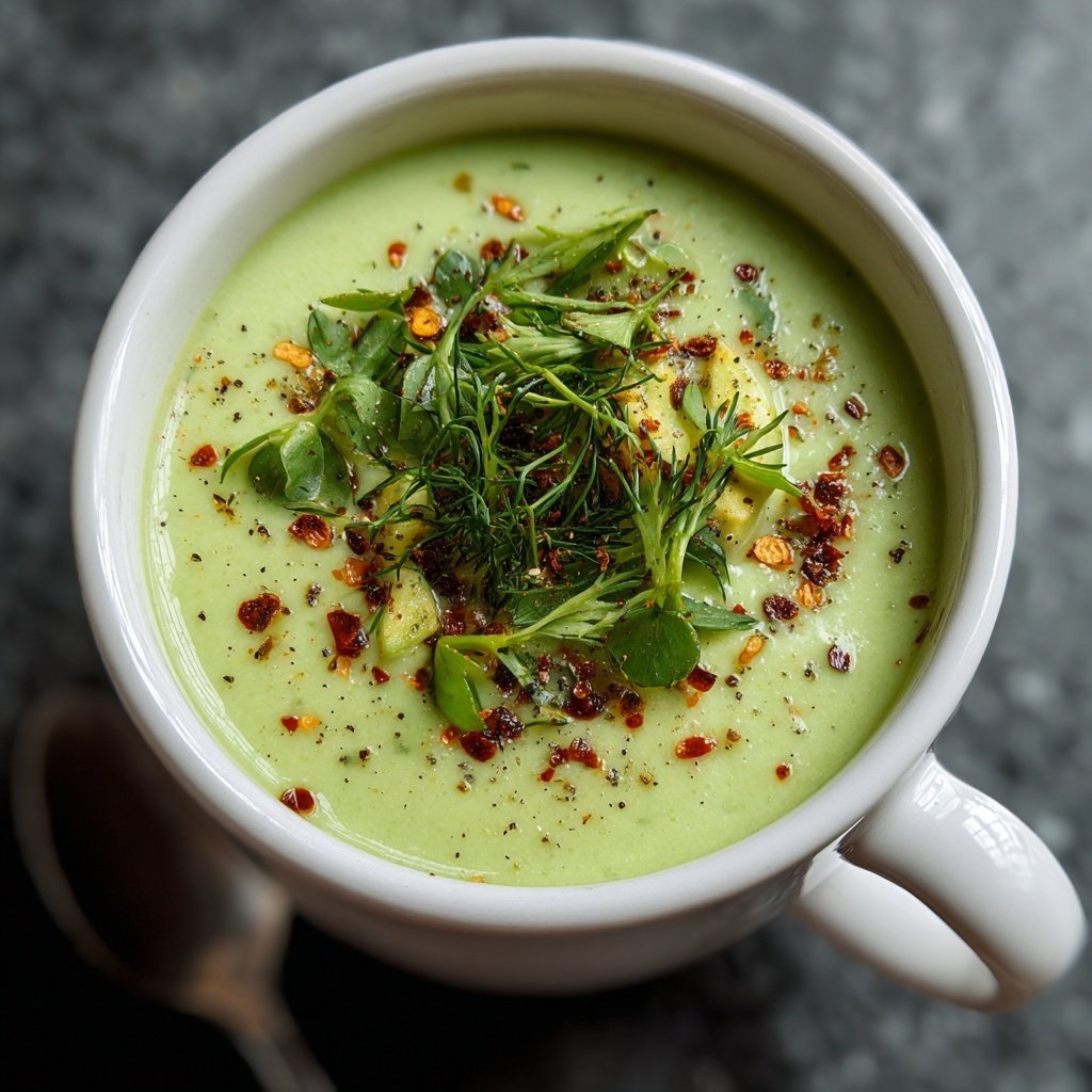 Chilled Cucumber Avocado Soup
