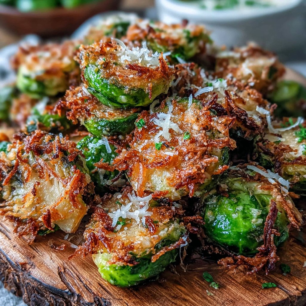 Crispy Garlic Parmesan Brussels Sprouts